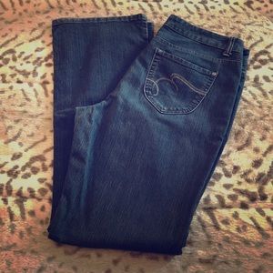 Dark wash bootcut jeans!